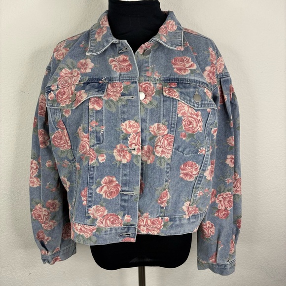 Jackets & Blazers - Floral Denim Jacket
